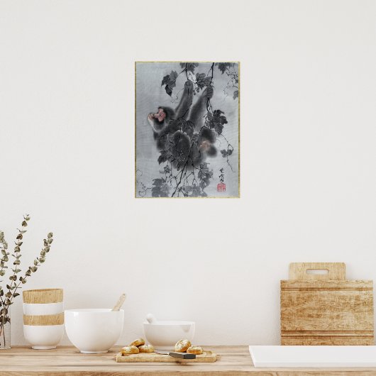 Kawanabe Kyōsai Monkeys Poster (Küche)