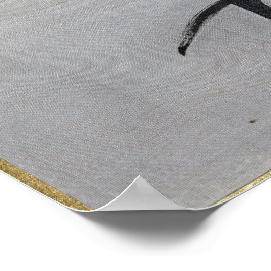 Kawanabe Kyōsai Singing Bird in einer Zweigstelle Poster (Ecke)