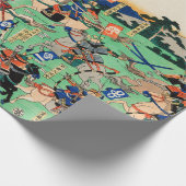 Kawanakajima no kassen (Schlacht von Kawanakajima) Geschenkpapier (Ecke)