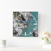 Kawarau Bridge Bungy POV, Queenstown, Neuseeland Quadratische Wanduhr (Zuhause)