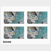 Kawarau Bridge Bungy POV, Queenstown, Neuseeland Rechteckiger Aufkleber (Blatt)