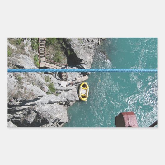 Kawarau Bridge Bungy POV, Queenstown, Neuseeland Rechteckiger Aufkleber (Vorderseite)
