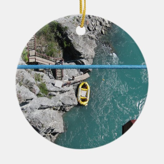Kawarau Brücke Bungy POV, Queenstown, Neuseeland Keramikornament (Vorne)