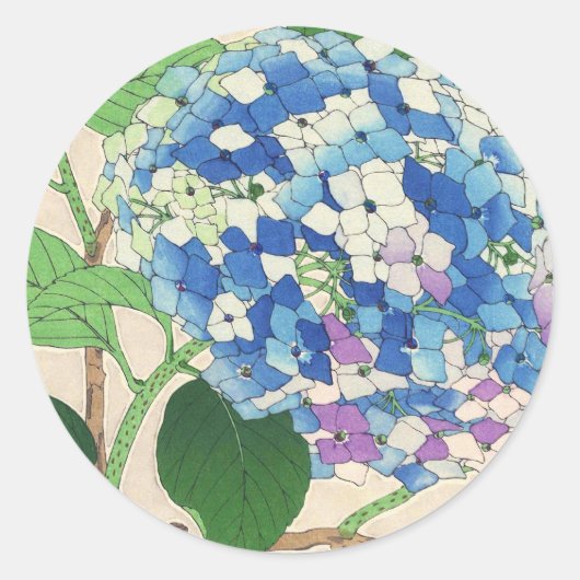 Kawarazaki Shodo Blumenkalender der japanischen Bl Runder Aufkleber (Vorderseite)