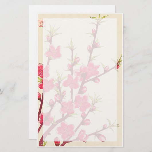 Kawarazaki Shodo Blumenkalender Japanische Kirsche Briefpapier (Vorne/Hinten)