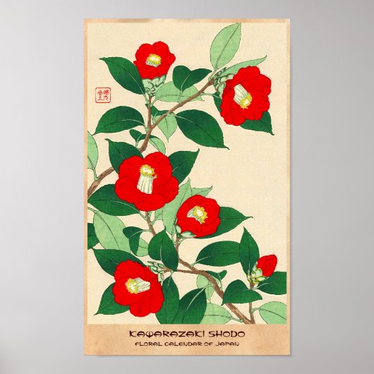 Kawarazaki Shodo Floral Calander japanische Blume Poster (Vorne)