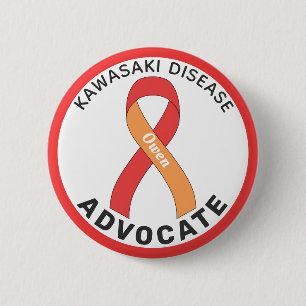 Kawasaki Disease Advocate Ribbon White Button