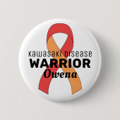 Kawasaki Disease Warrior Ribbon White Button (Vorderseite)