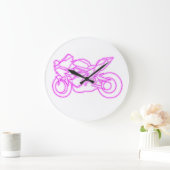 Kawasaki H2R Neon style Große Wanduhr (Zuhause)