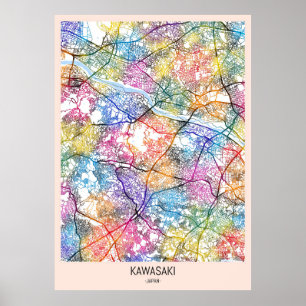 Kawasaki Japan City Map Poster