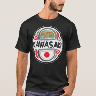 Kawasaki Japan Flaggen-Abzeichen Reise-Souvenir-St T-Shirt
