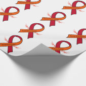 Kawasaki-Krankheits-Bewusstseins-Band mit Flügeln Geschenkpapier (Ecke)