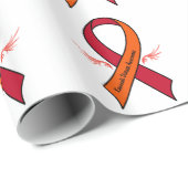 Kawasaki-Krankheits-Bewusstseins-Band mit Flügeln Geschenkpapier (Rolleneckpunkt)