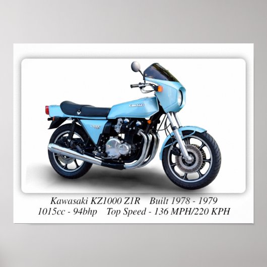 Kawasaki KZ1000 Z1R Motorrad - A3 Großdruck Poster (Vorne)