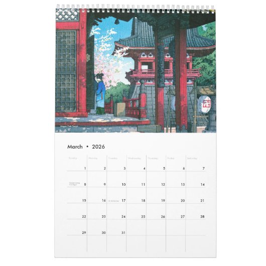 Kawase Hasui Landschaft 2 Medium Kalender (Mär 2026)