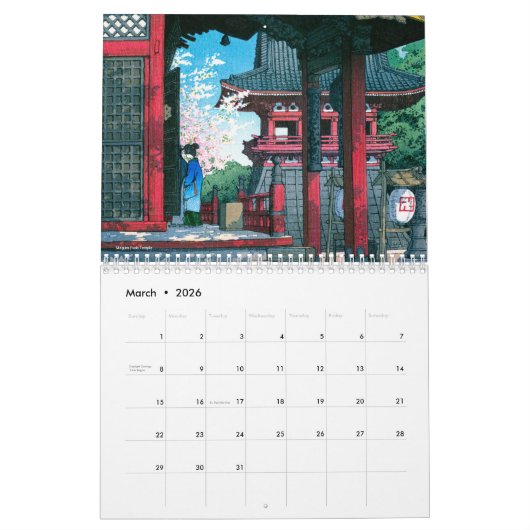 Kawase Hasui Landschaft 2 Medium Kalender (Mär 2026)