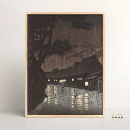 Kawase Hasui Rain in Maekawa japanische Kunst Poster