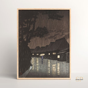 Kawase Hasui Regen bei Maekawa Japanische Kunst Poster