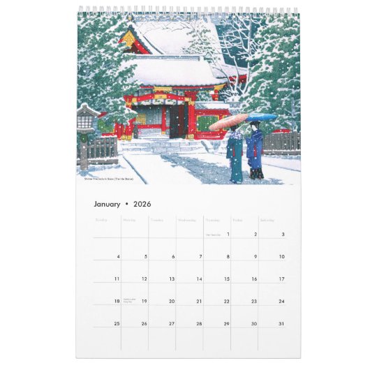 Kawase Hasui Scenery (M) Kalender (Jan 2026)