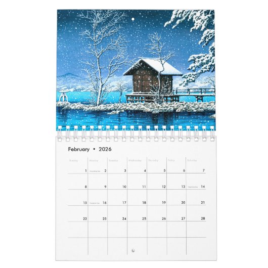 Kawase Hasui Scenery (S) Kalender (Feb 2026)