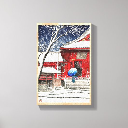 Kawase Hasui Snow at Ueno Kiyomizudo hangart Leinwanddruck (Vorderseite)
