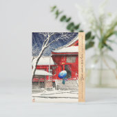 Kawase Hasui Snow at Ueno Kiyomizudo hangart Postkarte (Stehend Vorderseite)