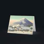 Kawase Hasui Winter Village Feiertagskarte<br><div class="desc">Eine Winterszene des Meisters von shin-hanga,  Kawase Hasui. Ideal für Weihnachten,  Neujahrsgrüße oder jede Winterbotschaft.</div>