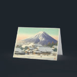 Kawase Hasui Winter Village Feiertagskarte<br><div class="desc">Eine Winterszene des Meisters von shin-hanga,  Kawase Hasui. Ideal für Weihnachten,  Neujahrsgrüße oder jede Winterbotschaft.</div>