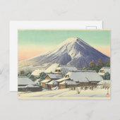 Kawase Hasui Winter Village Postkarte (Vorne/Hinten)