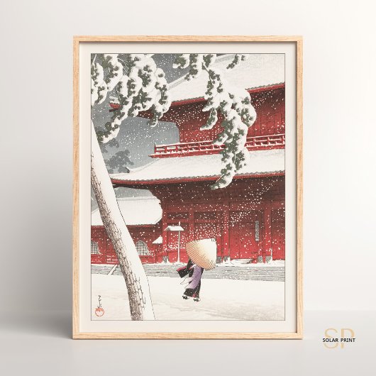 Kawase Hasui Zojo Shrine in Shiba Japanische Kunst Poster