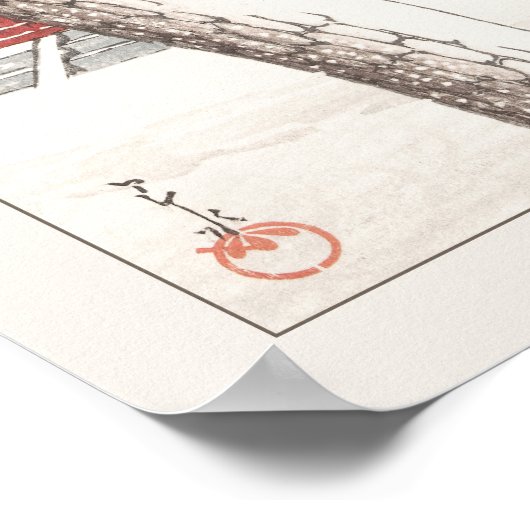 Kawase Hasui Zojo Shrine in Shiba Japanische Kunst Poster (Ecke)