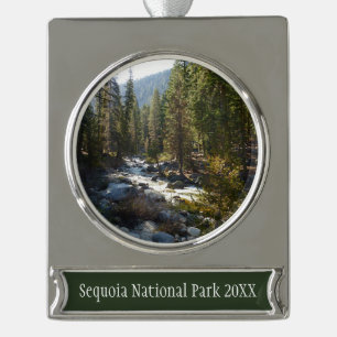 Kaweah River im Sequoia National Park Banner-Ornament Silber