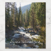 Kaweah River im Sequoia National Park Weinetikett (Einzelnes Label)