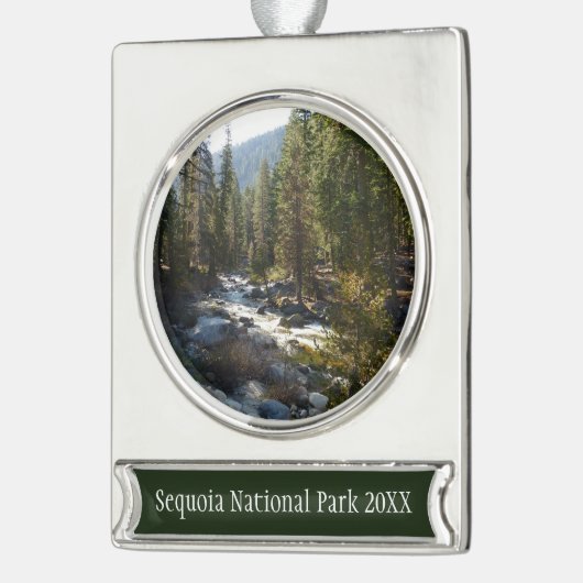 Kaweah River im Sequoia-Nationalpark Banner-Ornament Silber (Links)