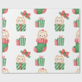 Kaweii Katzen zu Weihnachten Strumpf und Geschenke Geschenkpapier (Flach)