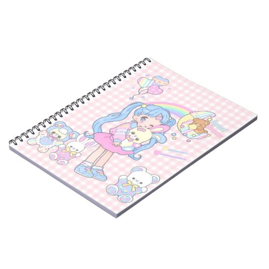 Kawii Sweet Dreams (Spirail Notebook Pastel Farbe) Notizblock (Linke Seite)