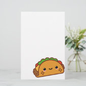 Kawii Taco-Gesicht Briefpapier (Stehend Vorderseite)