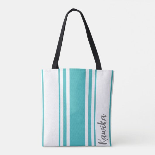 Kawika Minimalistisch Stripes Monogramm Tasche (Rückseite)