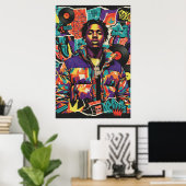 Kay Flock Poster – Hip Hop Street Art Wall Decor (Heimbüro)