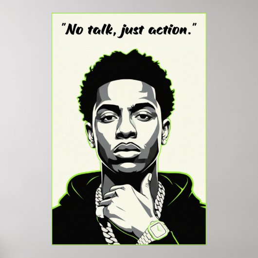 Kay Flock Poster – Kein Gerede, nur Aktion (Vorne)