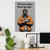 Kay Flock Poster – Sieben Mal fallen, acht Mal auf (Heimbüro)