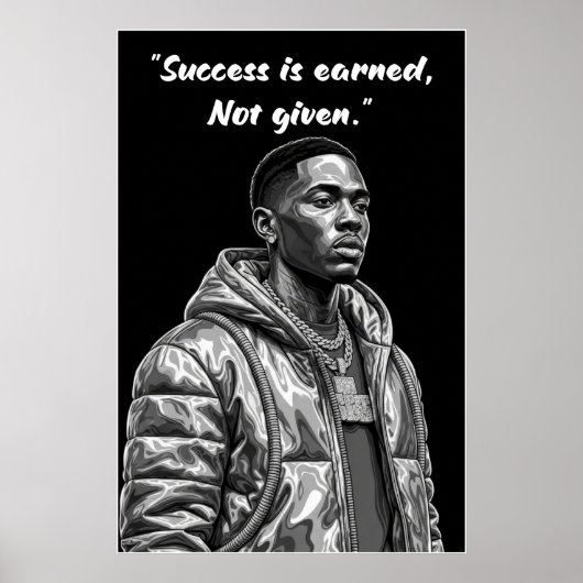Kay Flock Poster – Success Is Earned Motivation (Vorne)
