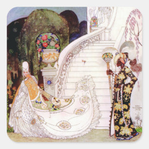 Kay Nielsens Cinderella-Märchen Quadratischer Aufkleber