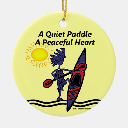 Kayak A ruhige Paddle Waves Keramik Ornament (Vorne)