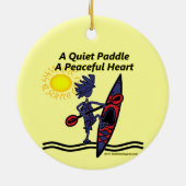 Kayak A ruhige Paddle Waves Keramik Ornament (Hinten)