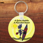 Kayak A ruhige Paddle Waves Schlüsselanhänger (Vorderseite)