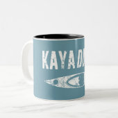 Kayak Addict Zweifarbige Tasse (Vorderseite Links)