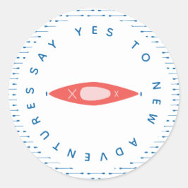 Kayak Adventure Runder Aufkleber