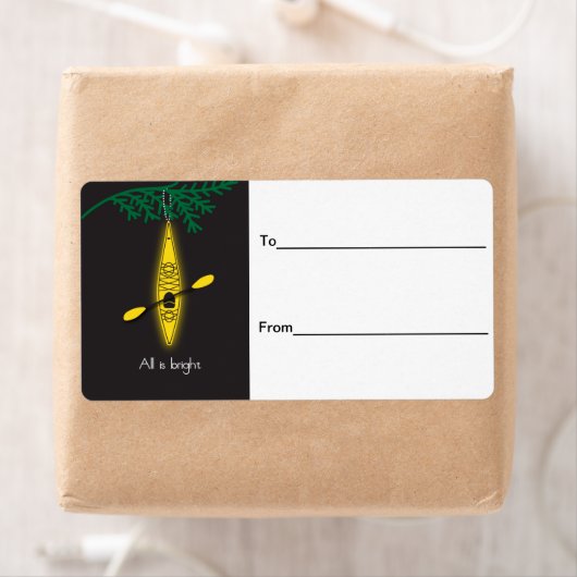 Kayak "All is bright"-Weihnachtslabel (Insitu)