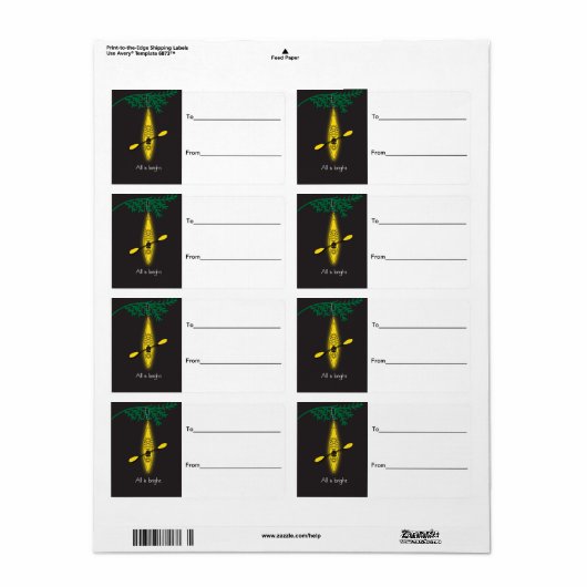 Kayak "All is bright"-Weihnachtslabel (Vorne)